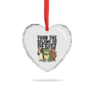 Turn The Volume Up Resist Heart Crystal Glass Ornament Portland Frog Bear Penguin Protester TS14 Print Your Wear