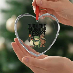 Turn The Volume Up Resist Heart Crystal Glass Ornament Portland Frog Bear Penguin Protester TS14 Print Your Wear