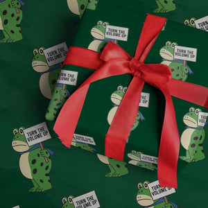 Turn The Volume Up Wrapping Paper Roll Resist Frog Portland Protest TS14 Green Print Your Wear