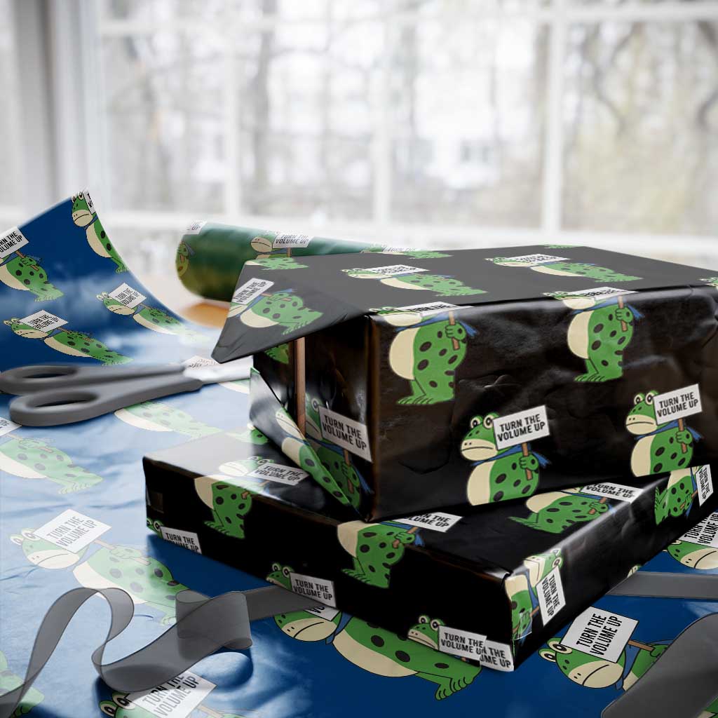 Turn The Volume Up Wrapping Paper Roll Resist Frog Portland Protest TS14 Black Print Your Wear