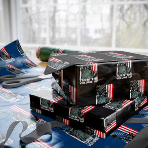 Turn The Volume Up Wrapping Paper Roll Statue of Liberty Patriotic American Flag TS14 Black Print Your Wear