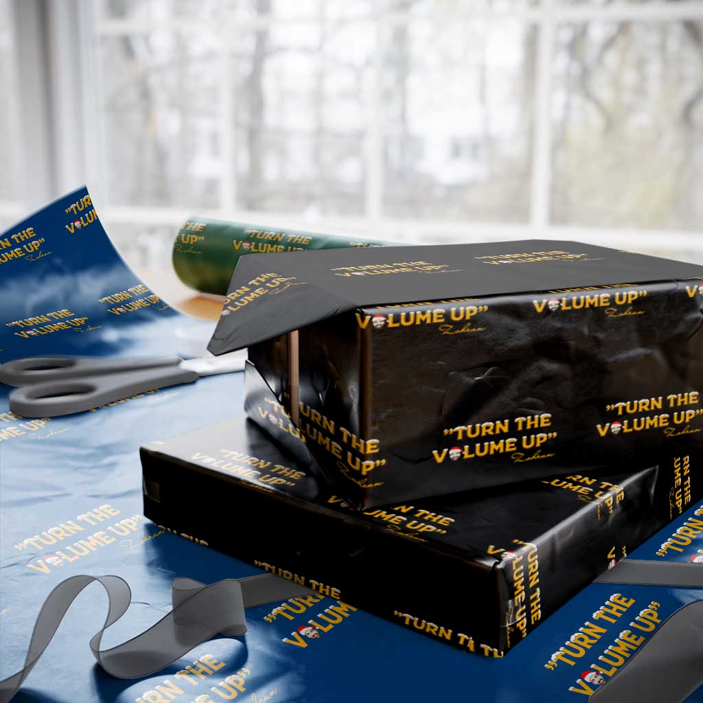 Turn The Volume Up Wrapping Paper Roll Zohran Mamdani Christmas TS14 Black Print Your Wear