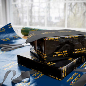 Turn The Volume Up Wrapping Paper Roll Zohran Mamdani Christmas TS14 Black Print Your Wear