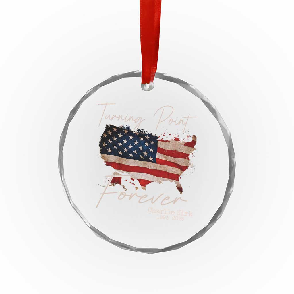 Turning Point Forever Crystal Glass Ornament Patriotic American Map Vintage USA Flag TS11 Print Your Wear