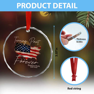 Turning Point Forever Crystal Glass Ornament Patriotic American Map Vintage USA Flag TS11 Print Your Wear