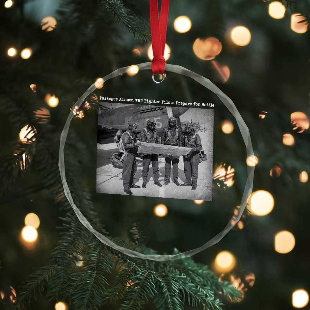 Tuskegee Airmen Crystal Glass Ornament African American Heroes Preparing for Battle WW2 TS10 Print Your Wear