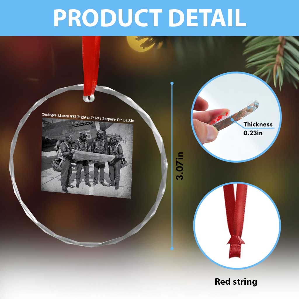Tuskegee Airmen Crystal Glass Ornament African American Heroes Preparing for Battle WW2 TS10 Print Your Wear