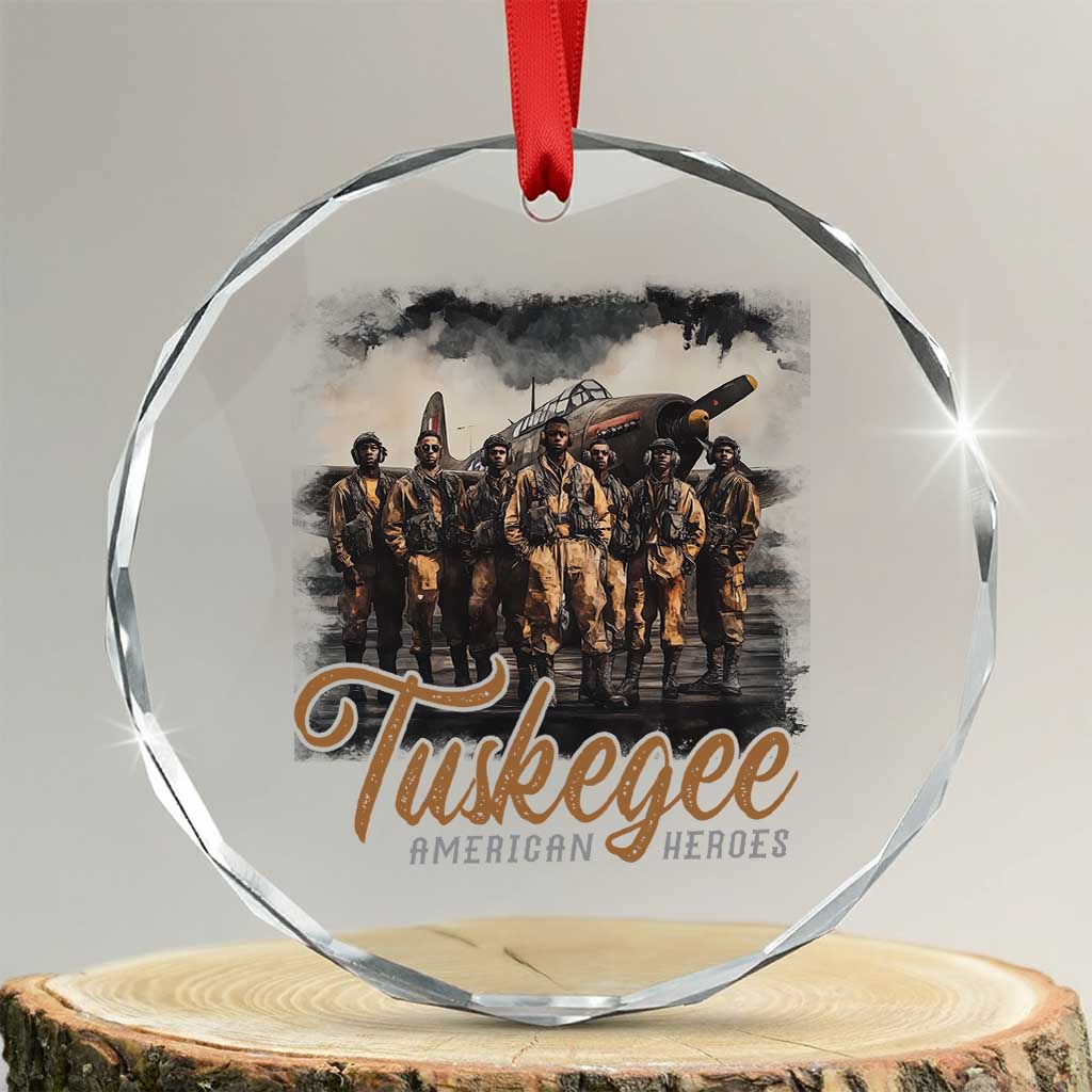Tuskegee Airmen Crystal Glass Ornament African American Heroes WW2 Tribute Black History Month TS10 Transparent Glass 3'' Circle Print Your Wear