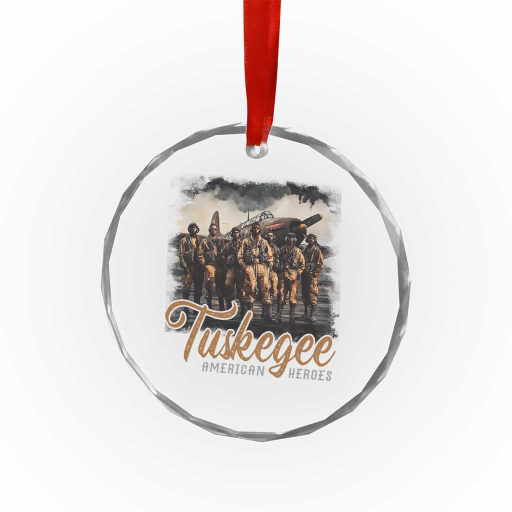 Tuskegee Airmen Crystal Glass Ornament African American Heroes WW2 Tribute Black History Month TS10 Transparent Glass 3'' Circle Print Your Wear
