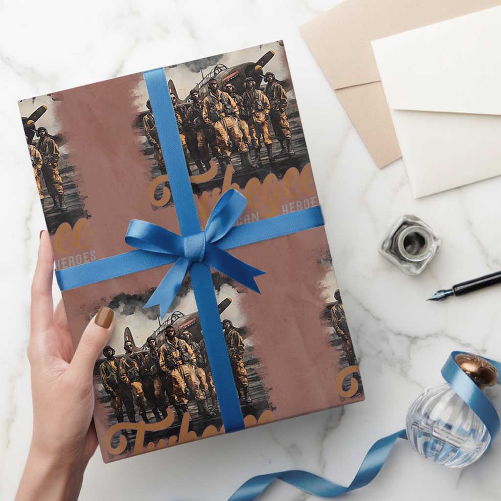 Tuskegee Airmen Wrapping Paper Roll African American Heroes WW2 Tribute Black History Month TS10 Mocha Print Your Wear