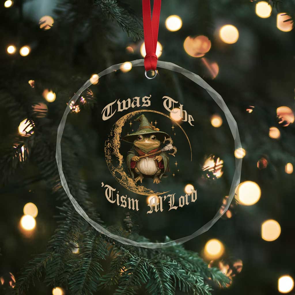 Twas the Tism MLord Frog Crystal Glass Ornament Funny Anti Social Meme TS10 Print Your Wear