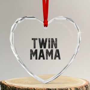Twin Mama Heart Crystal Glass Ornament Pregnancy Announcement New Mom Mothers Day Gift TS10 Transparent Glass 3'' Heart Print Your Wear