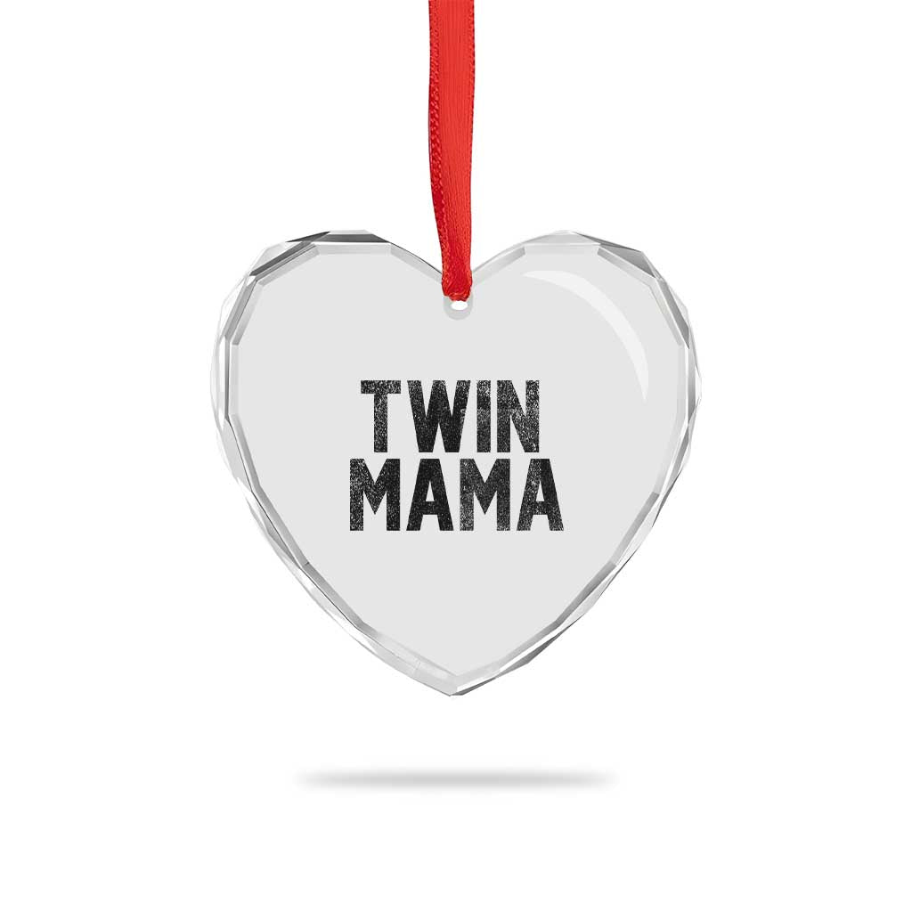 Twin Mama Heart Crystal Glass Ornament Pregnancy Announcement New Mom Mothers Day Gift TS10 Print Your Wear