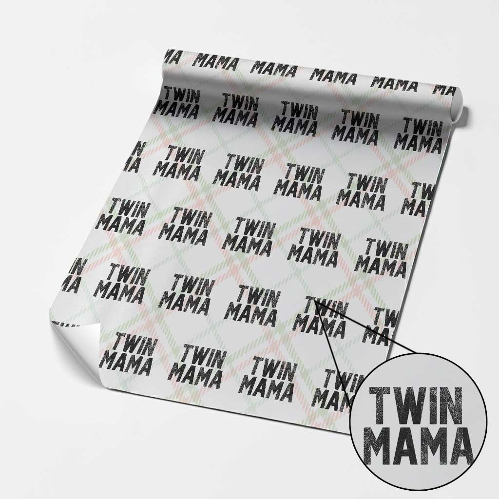 Twin Mama Wrapping Paper Roll Pregnancy Announcement New Mom Mothers Day Gift TS10 Christmas Plaid Print Your Wear