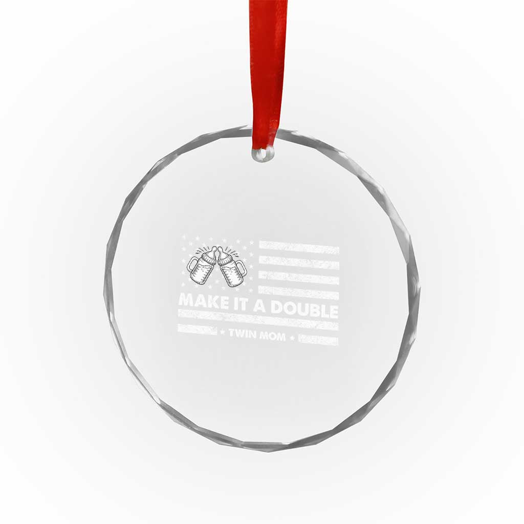 Twin Mom Crystal Glass Ornament Make It A Double Patriotic USA Flag Gift TS12 Print Your Wear