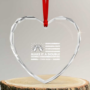 Twin Mom Heart Crystal Glass Ornament Make It A Double Patriotic USA Flag Gift TS12 Transparent Glass 3'' Heart Print Your Wear