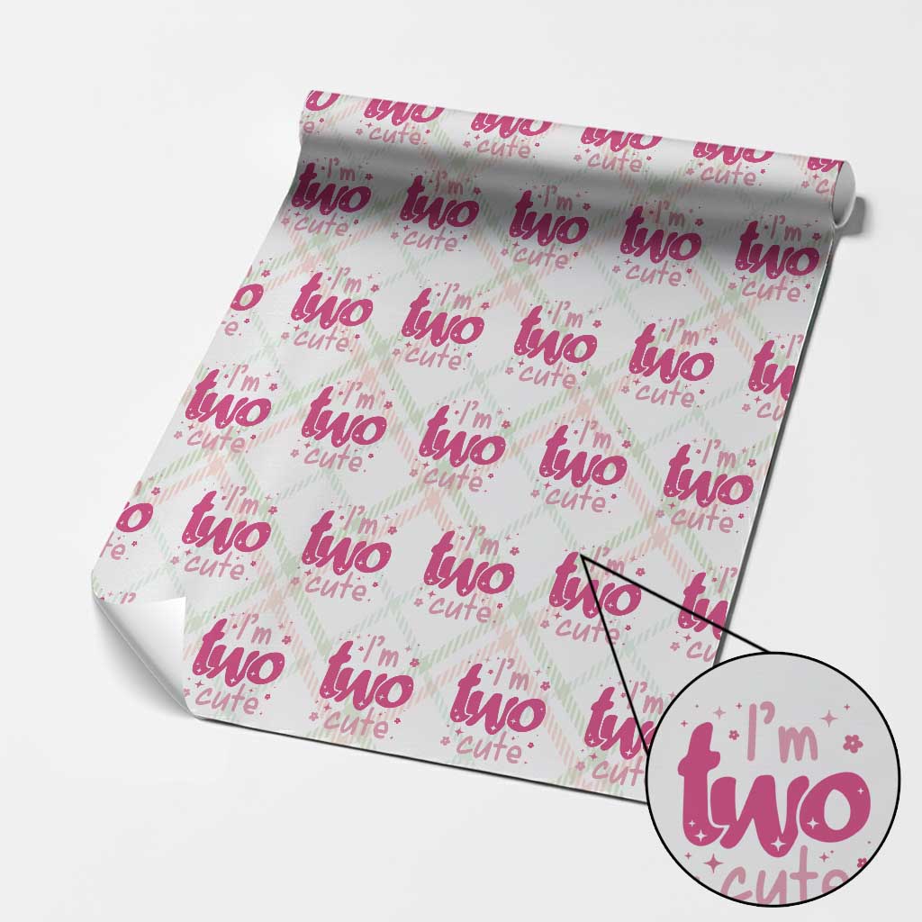 Two Birthday Girl Wrapping Paper Roll Pink 2nd Bday Im Two Cute TS10 Christmas Plaid Print Your Wear