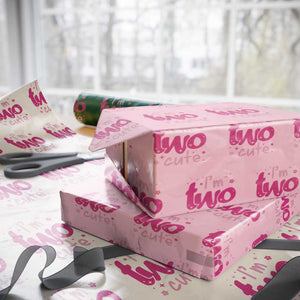 Two Birthday Girl Wrapping Paper Roll Pink 2nd Bday Im Two Cute TS10 Light Pink Print Your Wear