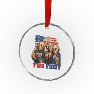 Two Fiddy 250th Anniversary Crystal Glass Ornament Funny Founding Father 4th of July TS14 Print Your Wear