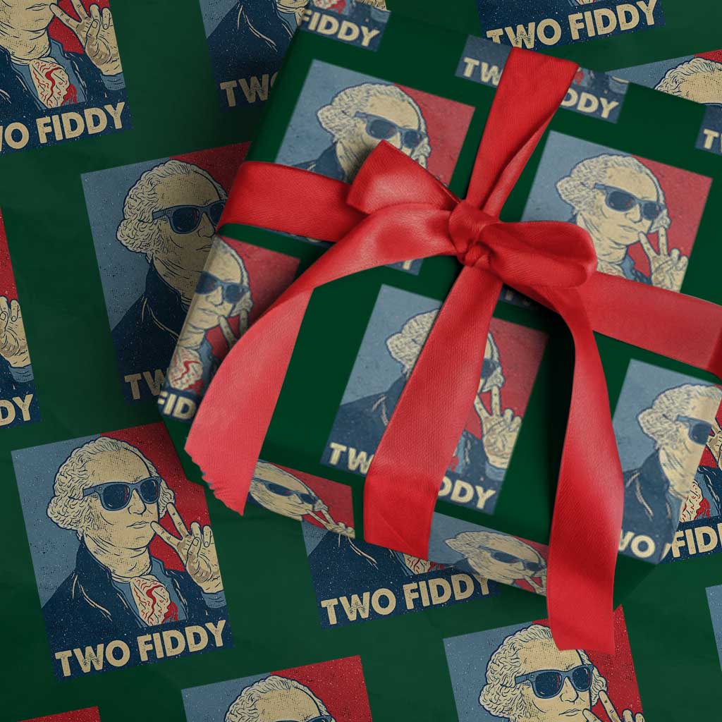 Two Fiddy George Washington 250th Anniversary Wrapping Paper Roll Funny 4th of July