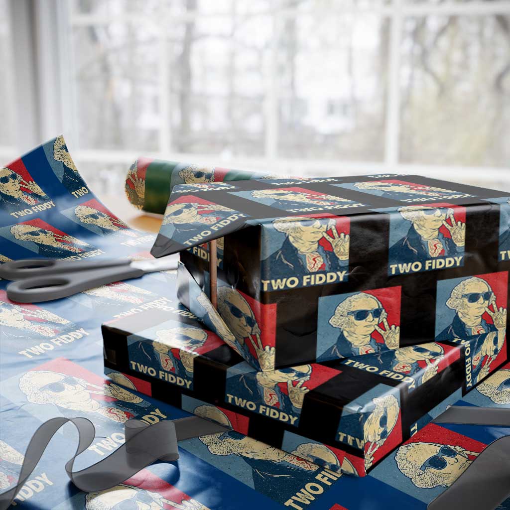 Two Fiddy George Washington 250th Anniversary Wrapping Paper Roll Funny 4th of July