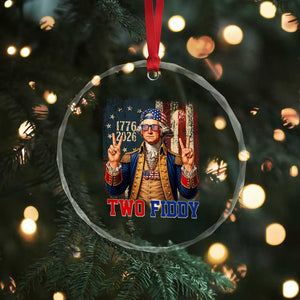 Two Fiddy George Washington Peace Signs Crystal Glass Ornament Funny Semiquincentennial Hip Hop Style President