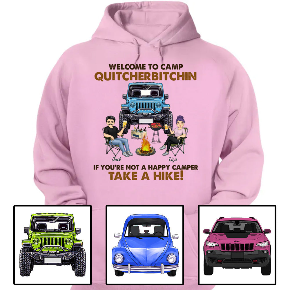 Custom JP Shirts, Welcome To Camp Quitcherbitchin If You're Not A Happy Camper Take A Hike Apparel CTM Custom - Printyourwear