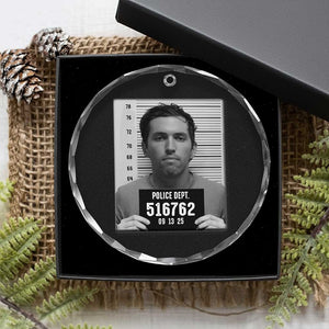 Tyler Robinson Mugshot Crystal Glass Ornament Justice For Charlie Kirk TS02 Print Your Wear