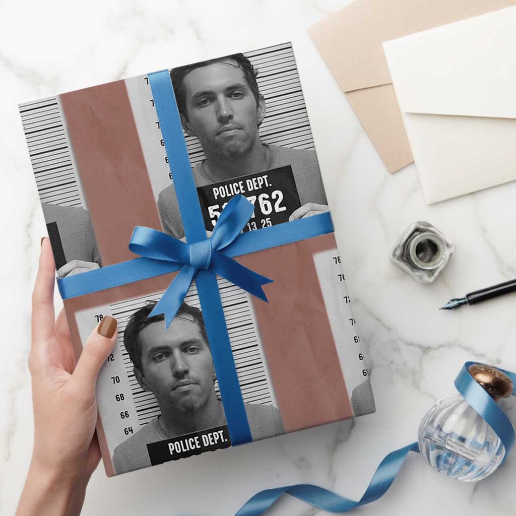 Tyler Robinson Mugshot Wrapping Paper Roll Justice For Charlie Kirk TS02 Mocha Print Your Wear