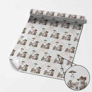 UFO Cowboy Cat Wrapping Paper Roll Vintage Graphic Retro Western Rodeo TS10 Christmas Plaid Print Your Wear