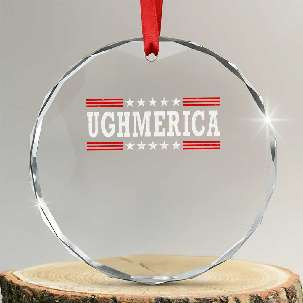 Ughmerica Anti 4th of July Crystal Glass Ornament TS10 Transparent Glass 3'' Circle Print Your Wear