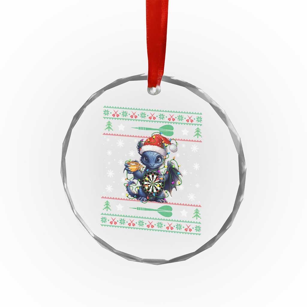 Ugly Christmas Dragon Dart Player Crystal Glass Ornament Gift For Dartist TS12 Print Your Wear