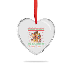 Ugly Christmas Feminist Raccoon Gift Heart Crystal Glass Ornament Reproductive Rights Are Human Rights TS12 Print Your Wear