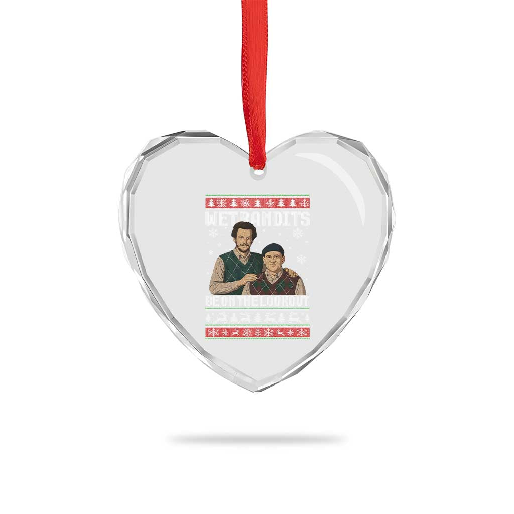 Ugly Christmas Movie Heart Crystal Glass Ornament Funny Wet Bandits Home Xmas Alone TS10 Print Your Wear