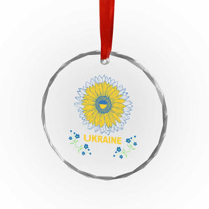 Ukraine Sunflower Crystal Glass Ornament Ukrainian Flag TS02 Print Your Wear