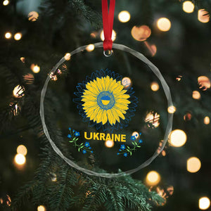 Ukraine Sunflower Crystal Glass Ornament Ukrainian Flag TS02 Print Your Wear