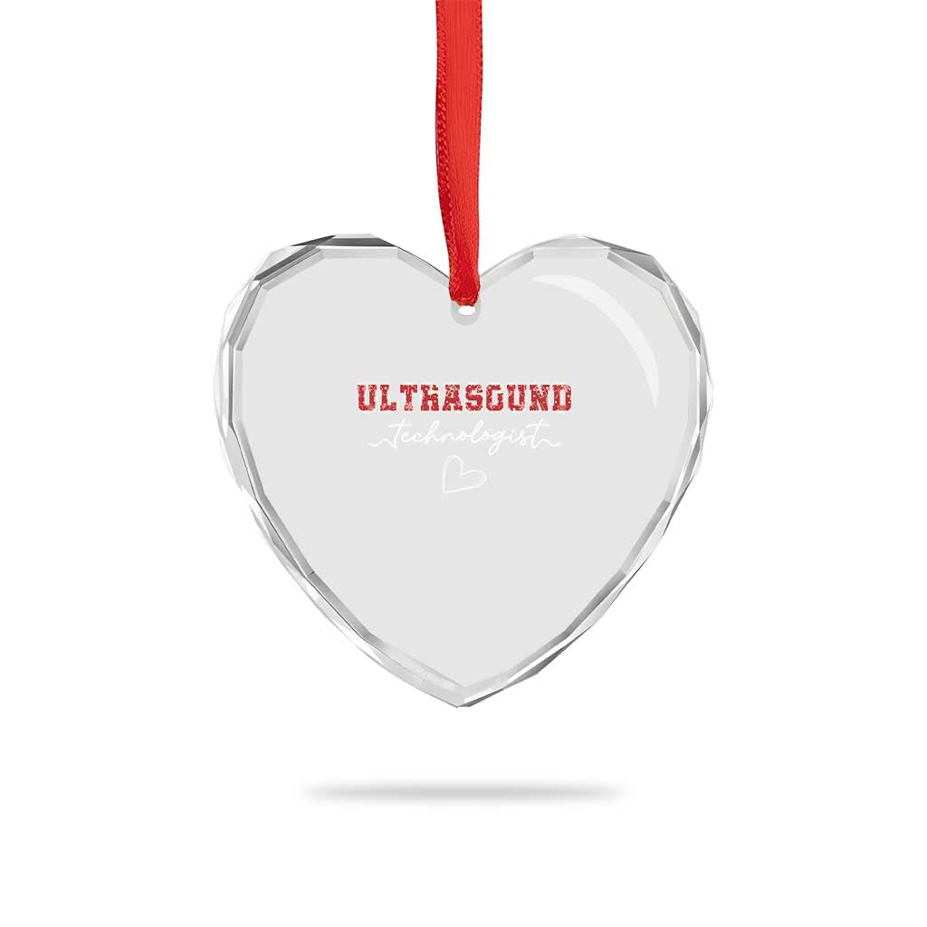 Ultrasound Tech Christmas Heart Crystal Glass Ornament Technologist Gift Sonographer Sonography Student TS10 Print Your Wear