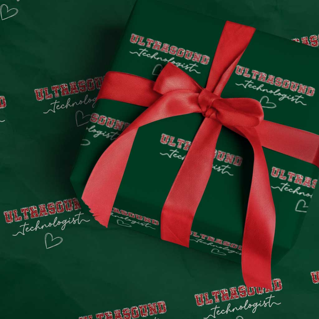 Ultrasound Tech Christmas Wrapping Paper Roll Technologist Gift Sonographer Sonography Student TS10 Green Print Your Wear