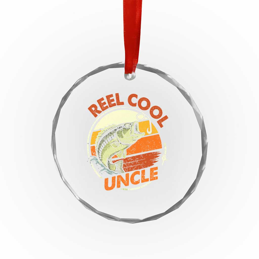 Uncle Fishing Crystal Glass Ornament Reel Cool Uncle Funny Fathers Day Fisherman TS10 Print Your Wear