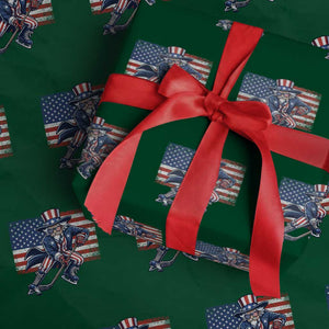 Uncle Sam Hockey Player 4th of July American Flag Wrapping Paper Roll TS14 Green Print Your Wear