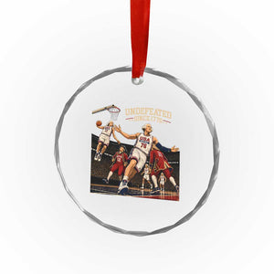 Undefeated Since 1776 George Washington Basketball Crystal Glass Ornament Funny USA Dream Team Founding Fathers Slam Dunk Patriotic Sports