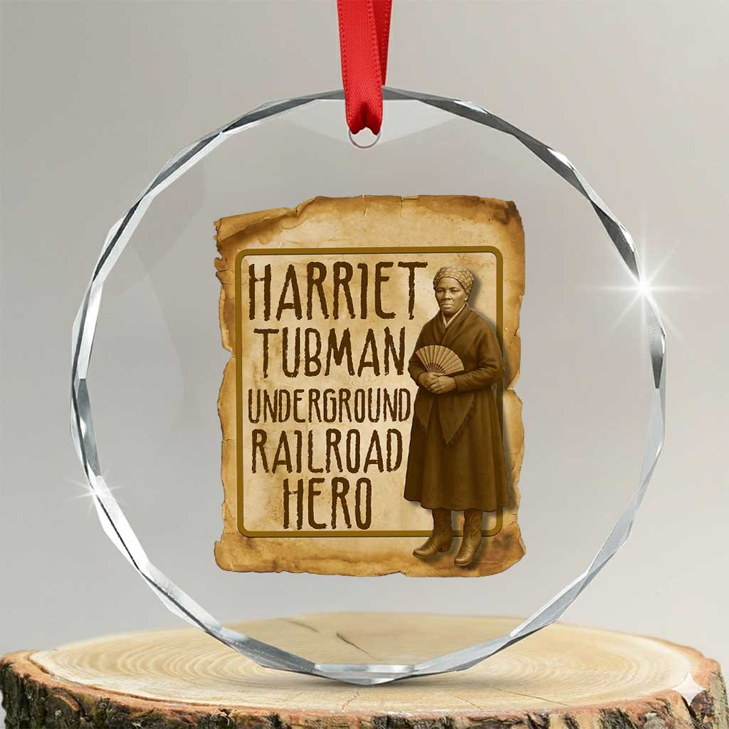 Underground Railroad Hero Harriet Tubman Crystal Glass Ornament Feminist History Gift TS12 Transparent Glass 3'' Circle Print Your Wear