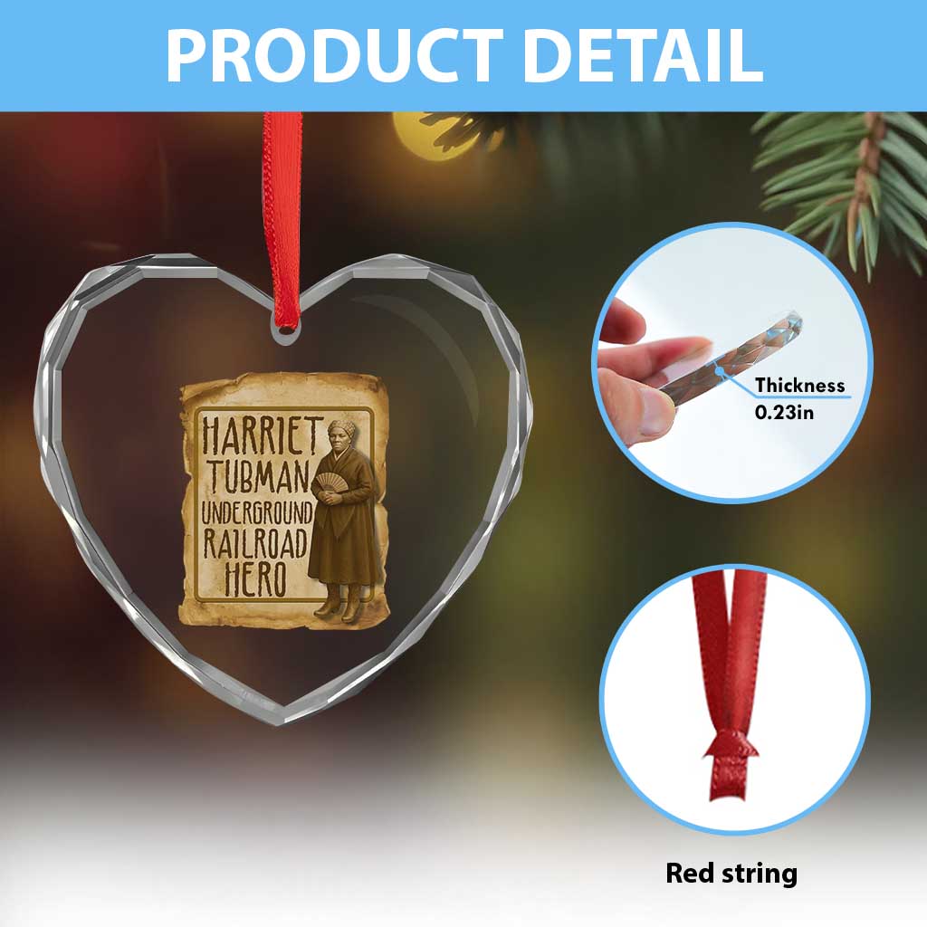 Underground Railroad Hero Harriet Tubman Heart Crystal Glass Ornament Feminist History Gift TS12 Print Your Wear