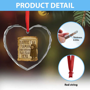 Underground Railroad Hero Harriet Tubman Heart Crystal Glass Ornament Feminist History Gift TS12 Print Your Wear