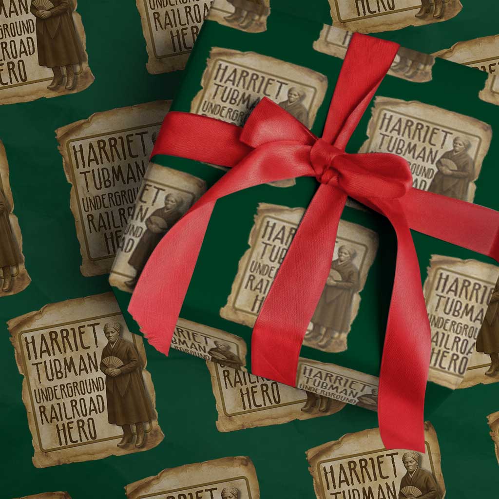 Underground Railroad Hero Harriet Tubman Wrapping Paper Roll Feminist History Gift TS12 Green Print Your Wear