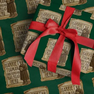 Underground Railroad Hero Harriet Tubman Wrapping Paper Roll Feminist History Gift TS12 Green Print Your Wear