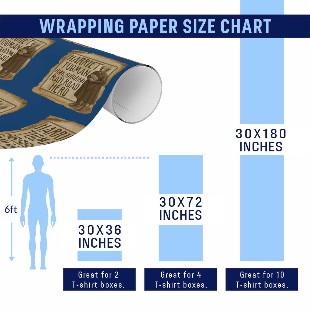 Underground Railroad Hero Harriet Tubman Wrapping Paper Roll Feminist History Gift TS12 Print Your Wear