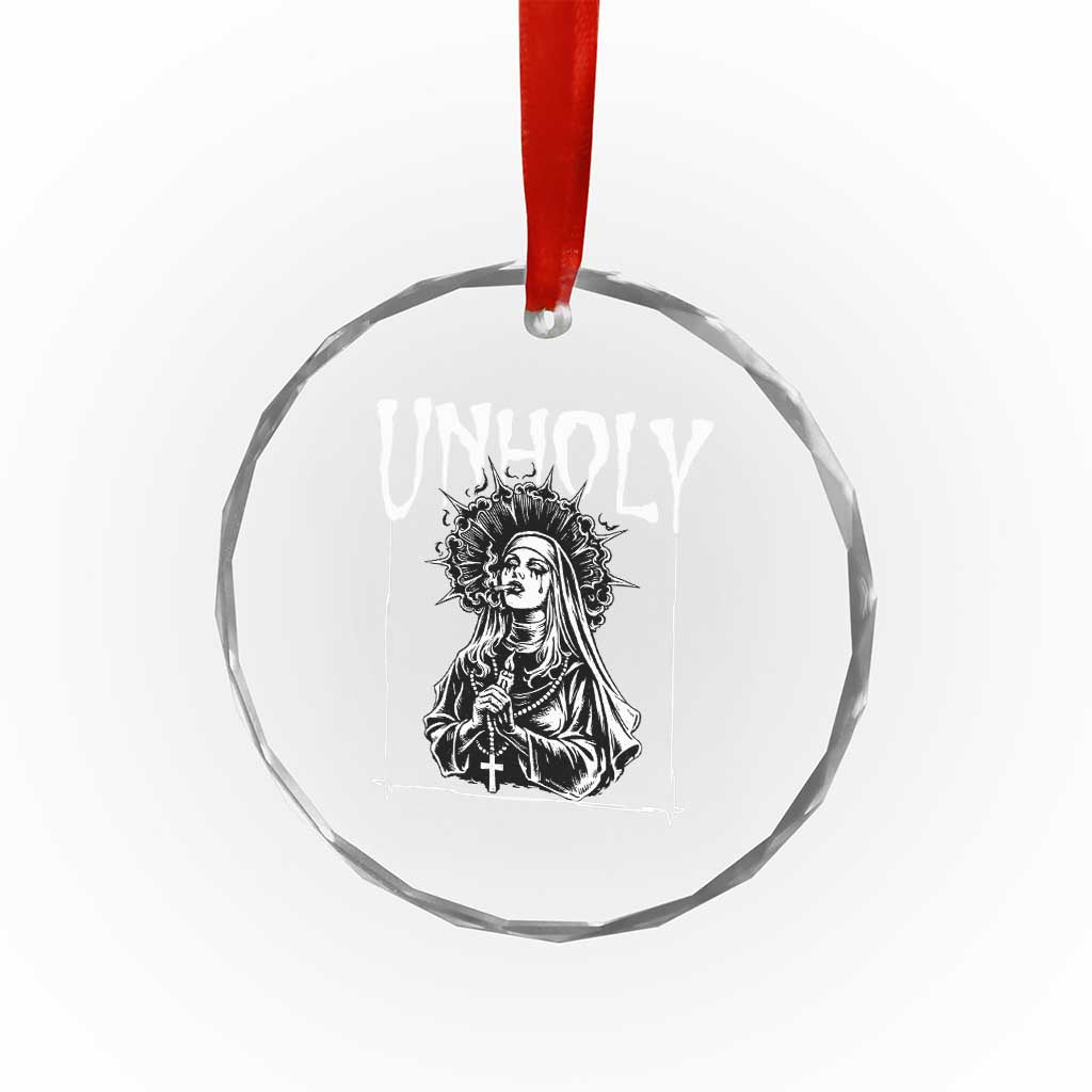 Unholy Nun Crystal Glass Ornament Funny Horror Unholy Nun Satan Baphomet Gothic TS14 Print Your Wear