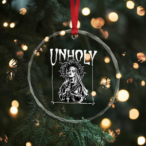Unholy Nun Crystal Glass Ornament Funny Horror Unholy Nun Satan Baphomet Gothic TS14 Print Your Wear