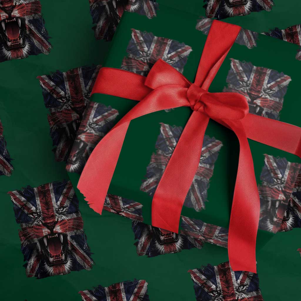 Union Jack Flag Lion Face UK British Great Britain Wrapping Paper Roll